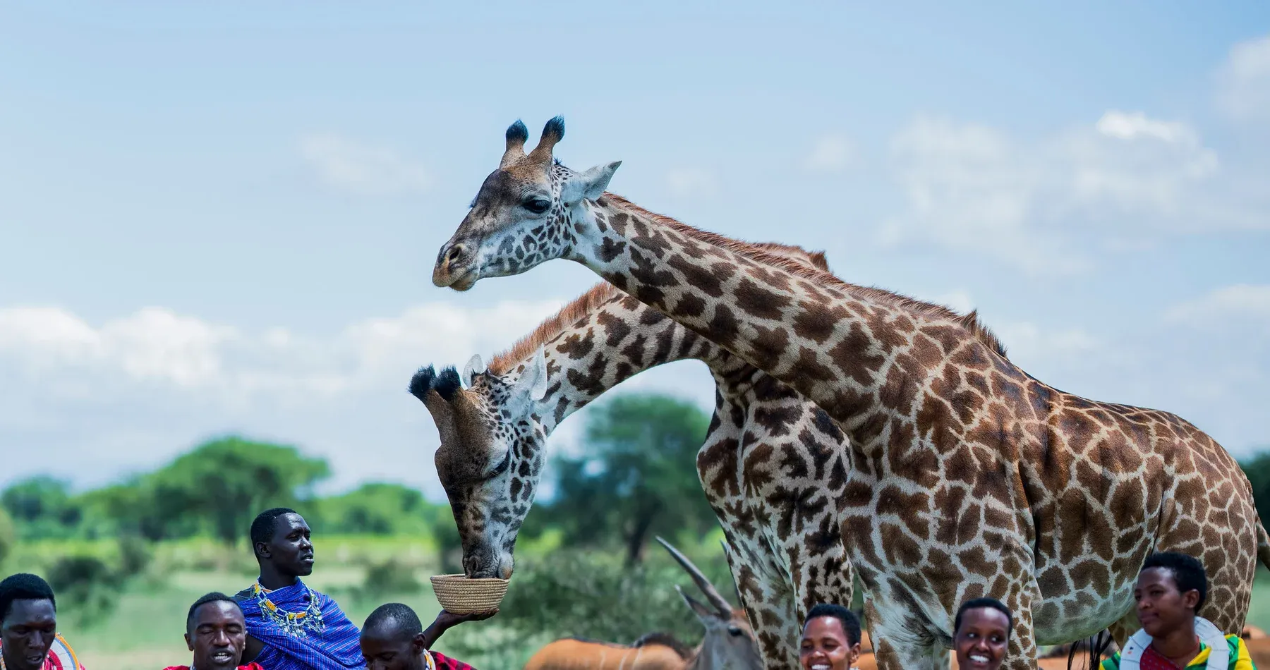 Maasai hosts sharing a traditional welcome during a Tanzania cultural experience